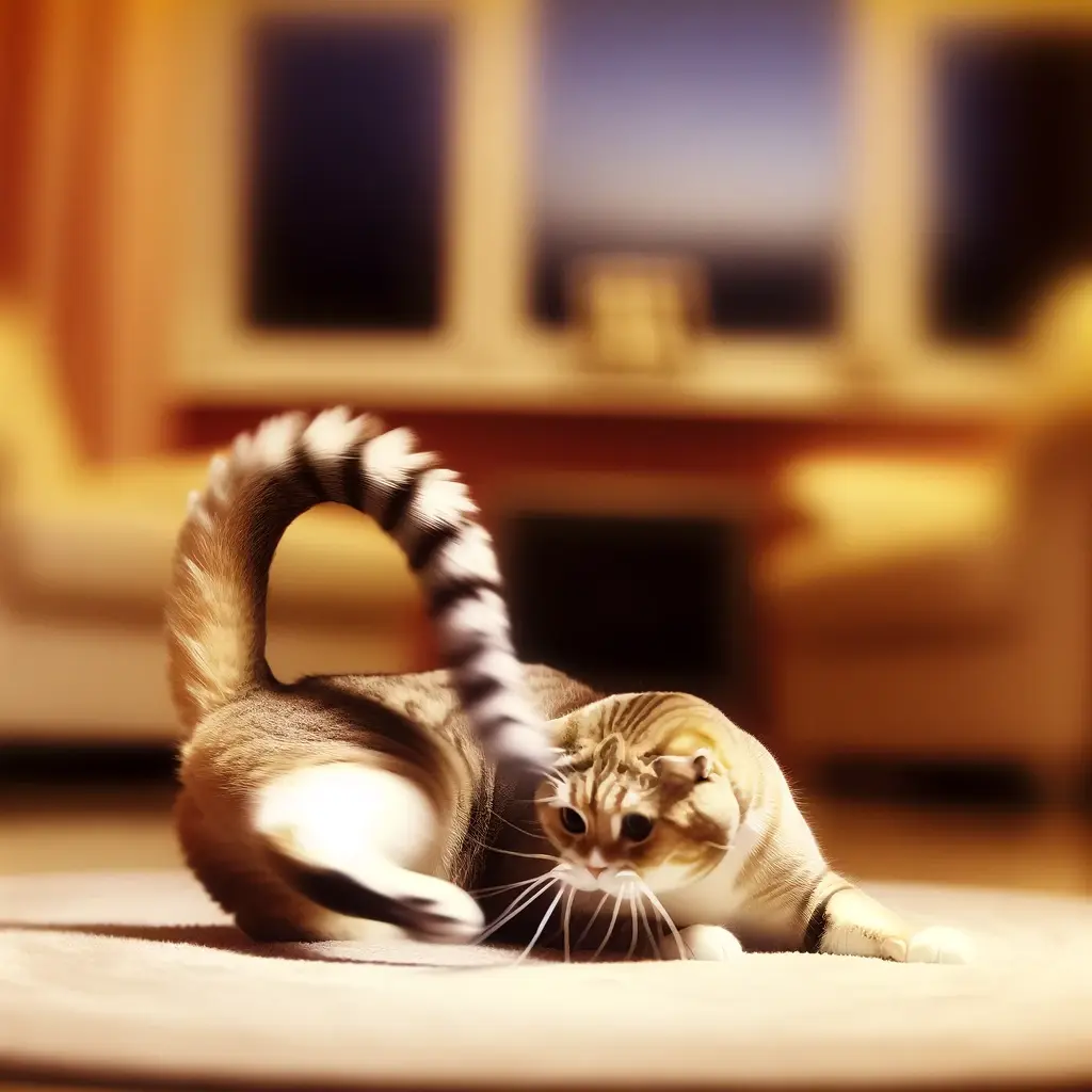 プロンプトは「自分の尻尾を追いかける猫の写真を生成してください」by DALL-E