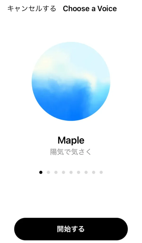 iPhoneのChatGPTアプリの画面